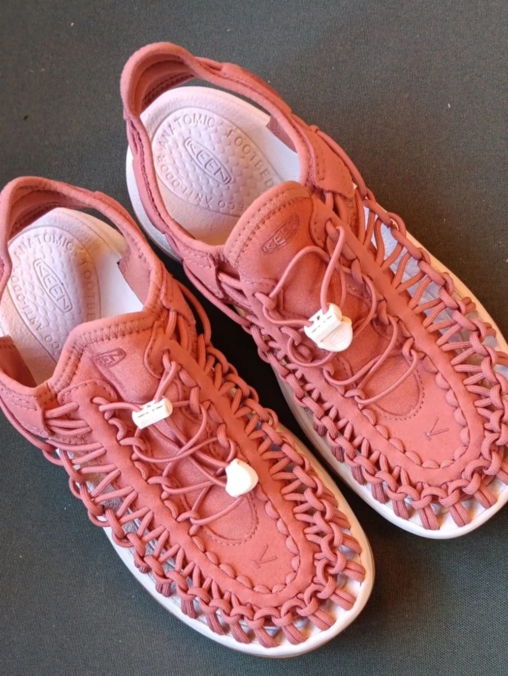 KEEN Uneek Astoria Women's Coral-Pink Woven Adjustable Sandals